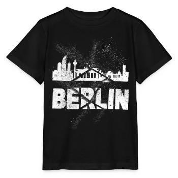 Berlin Allemagne City Skyline Font Grunge - T-shirt bio MINI CREATOR Stanley/Stella Enfant - noir - Devant - Mikhail (115cm)
