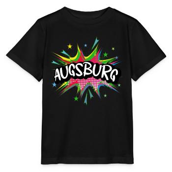 Augsbourg Allemagne Ville Pop Art Comic Art - T-shirt bio MINI CREATOR Stanley/Stella Enfant - noir - Devant - Mikhail (115cm)