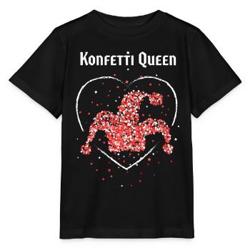 Konfetti Kölnerin Rot Weiss Karneval Fasching - Stanley/Stella Kinder T-Shirt MINI CREATOR  - Schwarz - Vorne - Mikhail (115cm)