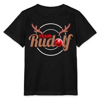 Team Rudolph With Rudolph's Nose For A Merry - Stanley/Stella MINI CREATOR Kids’ T-Shirt - black - Front - Mikhail (115cm)