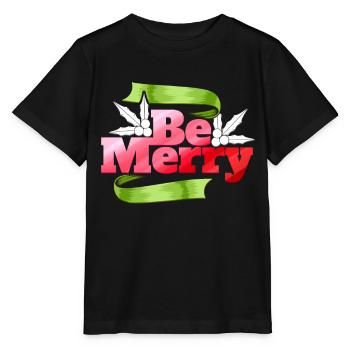 Be Merry Christmas The Mistletoe Christmas - Stanley/Stella MINI CREATOR Kids’ T-Shirt - black - Front - Mikhail (115cm)