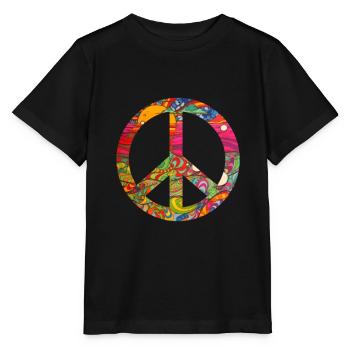 Hippie Peace Groovy Flowerpower Boho Woodstock - T-shirt bio MINI CREATOR Stanley/Stella Enfant - noir - Devant - Mikhail (115cm)