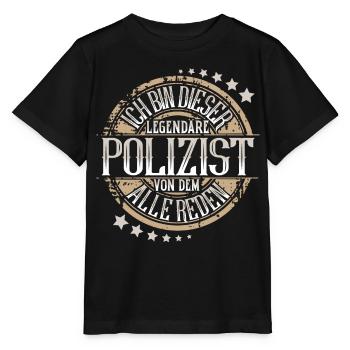 Polizist - Stanley/Stella Kinder T-Shirt MINI CREATOR  - Schwarz - Vorne - Mikhail (115cm)
