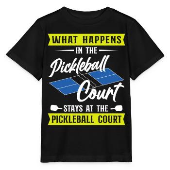 Pickleball Ce qui se passe au - T-shirt bio MINI CREATOR Stanley/Stella Enfant - noir - Devant - Mikhail (115cm)