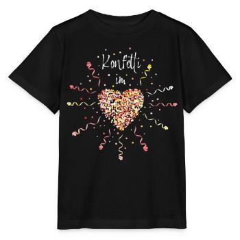 Konfetti im Herzen Karneval Fasching Rosenmontag - Stanley/Stella Kinder T-Shirt MINI CREATOR  - Schwarz - Vorne - Mikhail (115cm)