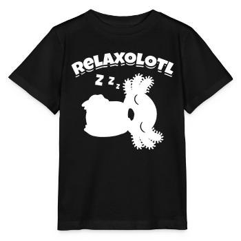 Drôle d’Axolotl Relaxant - Axolotl Relaxolotl - T-shirt bio MINI CREATOR Stanley/Stella Enfant - noir - Devant - Mikhail (115cm)
