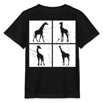 Giraffe Lover Giraffe Zoo Animal Giraffes - Stanley/Stella MINI CREATOR Kids’ T-Shirt - black - Front - Mikhail (115cm)