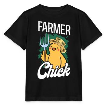 Farming Farmer Girl Chicken Farmer - Stanley/Stella Kinder T-Shirt MINI CREATOR  - Schwarz - Vorne - Mikhail (115cm)