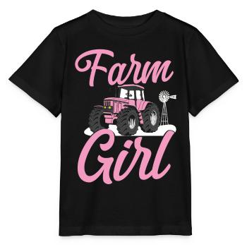 Farming Farmer Girl Tractor Farm - Stanley/Stella Kinder T-Shirt MINI CREATOR  - Schwarz - Vorne - Mikhail (115cm)
