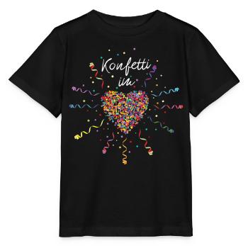 Konfetti im Herz Karneval Fasching Rosenmontag - Stanley/Stella Kinder T-Shirt MINI CREATOR  - Schwarz - Vorne - Mikhail (115cm)