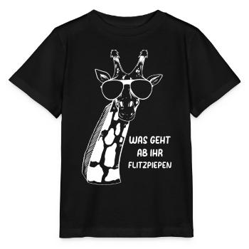 Was Geht Ab Ihr Flitzpiepen - Lustige Giraffe - Stanley/Stella Kinder T-Shirt MINI CREATOR  - Schwarz - Vorne - Mikhail (115cm)