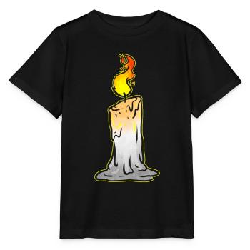 Bougie allumée Halloween - T-shirt bio MINI CREATOR Stanley/Stella Enfant - noir - Devant - Mikhail (115cm)