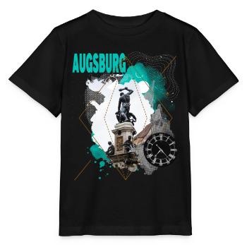 Augsbourg Allemagne City Skyline Vintage Rétro - T-shirt bio MINI CREATOR Stanley/Stella Enfant - noir - Devant - Mikhail (115cm)