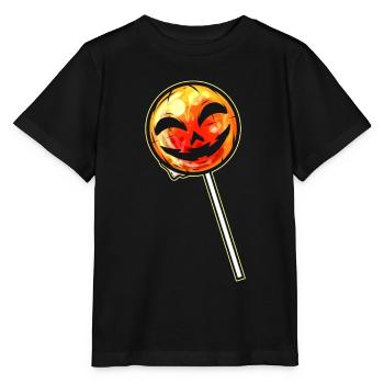 Citrouille Lollipop Lolli Sucker Halloween - T-shirt bio MINI CREATOR Stanley/Stella Enfant - noir - Devant - Mikhail (115cm)