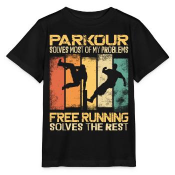 Parkour Free Running Traceur - Stanley/Stella MINI CREATOR Kids’ T-Shirt - black - Front - Mikhail (115cm)