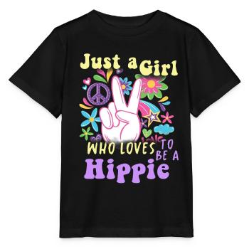 Hippie Peace Groovy Flowerpower Boho Woodstock - Stanley/Stella Kinder T-Shirt MINI CREATOR  - Schwarz - Vorne - Mikhail (115cm)