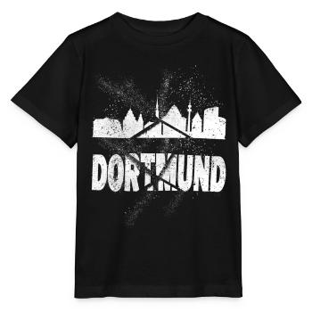 Dortmund Allemagne City Skyline Font Grunge - T-shirt bio MINI CREATOR Stanley/Stella Enfant - noir - Devant - Mikhail (115cm)