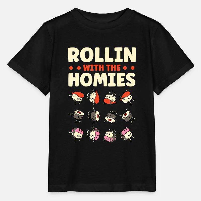 Rollin Con Gli Homies Sushi Giapponese - Maglietta per bambini MINI CREATOR di Stanley/Stella - nero