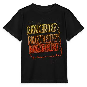 Magdeburg Allemagne City Skyline Home Font - T-shirt bio MINI CREATOR Stanley/Stella Enfant - noir - Devant - Mikhail (115cm)