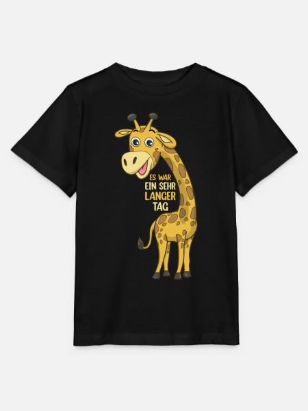 Giraffe - Es War Ein Sehr Langer Tag - Giraffe Lus - Stanley/Stella Kinder T-Shirt MINI CREATOR - Schwarz