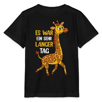 Es War Ein Sehr Langer Tag - Giraffe mit Langem Ha - Stanley/Stella Kinder T-Shirt MINI CREATOR  - Schwarz - Vorne - Mikhail (115cm)