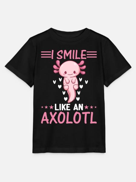 Cute Axolotl Lover Kawaii Axolotl - I Smile Like A - Stanley/Stella T-shirt MINI CREATOR til børn - sort