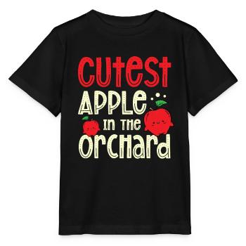 Pomme la plus sucrée dans le verger Mangeurs de pommes fruitées - T-shirt bio MINI CREATOR Stanley/Stella Enfant - noir - Devant - Mikhail (115cm)