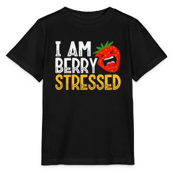 Je suis des fraises stressées par les baies qui - T-shirt bio MINI CREATOR Stanley/Stella Enfant - noir - Devant - Mikhail (115cm)