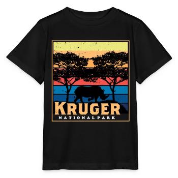 Krüger Nationalpark Safari Rhino Africa Big Five S - Stanley/Stella Kinder T-Shirt MINI CREATOR  - Schwarz - Vorne - Mikhail (115cm)