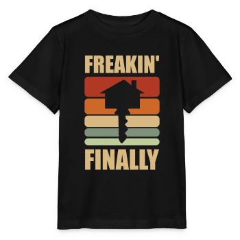 Freakin' Endlich Hauseigentümer Einweihungsparty - Stanley/Stella Kinder T-Shirt MINI CREATOR  - Schwarz - Vorne - Mikhail (115cm)