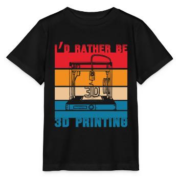 Je préférerais être un amoureux des buses d’impression 3D - T-shirt bio MINI CREATOR Stanley/Stella Enfant - noir - Devant - Mikhail (115cm)