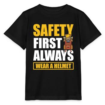 Sicherheit Geht Vor Tragen Sie Immer Einen - Stanley/Stella Kinder T-Shirt MINI CREATOR  - Schwarz - Vorne - Mikhail (115cm)