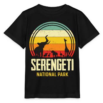 Serengeti Big Five Safari Souvenir Afrika National - Stanley/Stella Kinder T-Shirt MINI CREATOR  - Schwarz - Vorne - Mikhail (115cm)