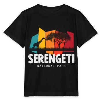 Serengeti-Safari-Nationalpark Afrika Savanne Giraf - Stanley/Stella Kinder T-Shirt MINI CREATOR  - Schwarz - Vorne - Mikhail (115cm)