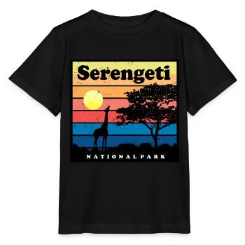 Safari-Giraffe Serengeti Africa National Park Tans - Stanley/Stella Kinder T-Shirt MINI CREATOR  - Schwarz - Vorne - Mikhail (115cm)