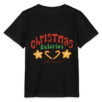 Noël - Les calories de Noël ne comptent pas - T-shirt bio MINI CREATOR Stanley/Stella Enfant - noir - Devant - Mikhail (115cm)