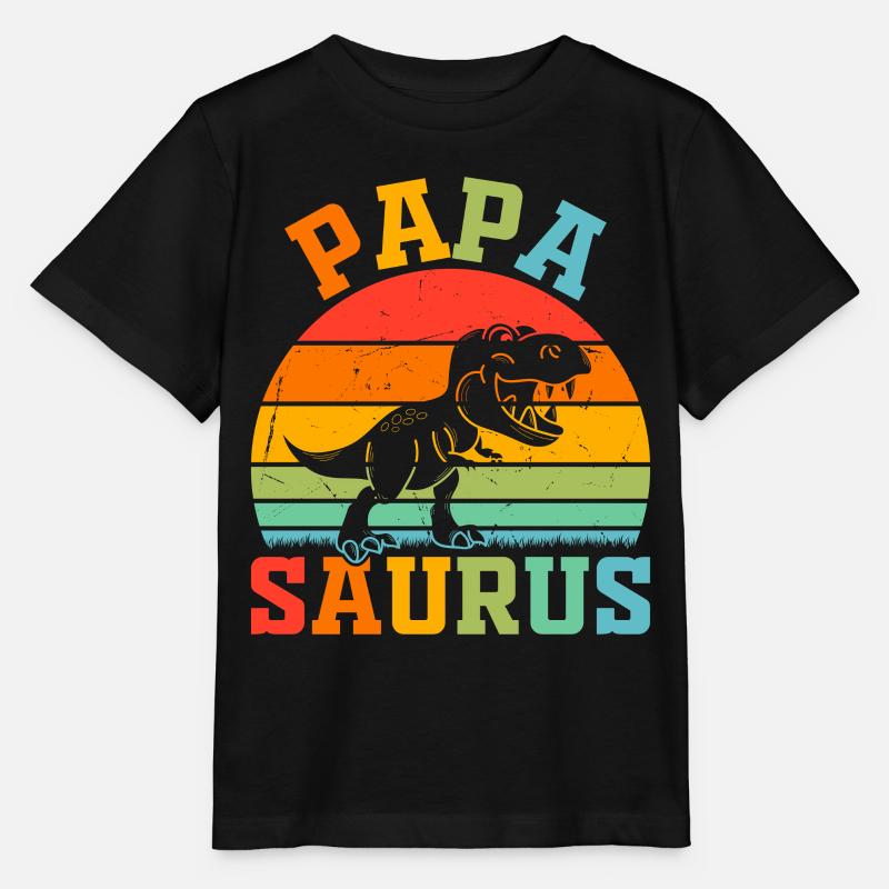 Papasaurus - Papa Saurus Papa Dino - T-shirt bio MINI CREATOR Stanley/Stella Enfant - noir