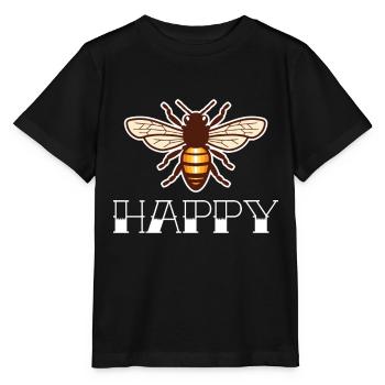 Happy Bee Honey Queen Bee Beekeeper Honey Bee - Stanley/Stella MINI CREATOR Kids’ T-Shirt - black - Front - Mikhail (115cm)