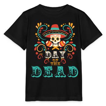 Jour des morts Vacances Mexique Crâne de sucre mexikani - T-shirt bio MINI CREATOR Stanley/Stella Enfant - noir - Devant - Mikhail (115cm)