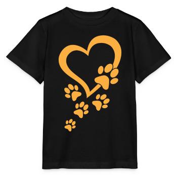 Dog Paw Heart Baby Dog Paws Heart - Dog Paw - Stanley/Stella MINI CREATOR Kids’ T-Shirt - black - Front - Mikhail (115cm)