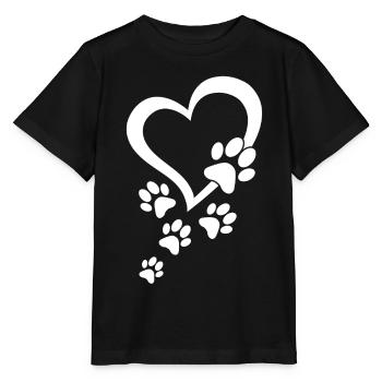 Patte de chien Cœur de bébé chiens - Pattes de chien Cœurs Patte de chien - T-shirt bio MINI CREATOR Stanley/Stella Enfant - noir - Devant - Mikhail (115cm)