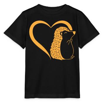 Hedgehog Heart Baby Hedgehog - Cute Hedgehog - Stanley/Stella MINI CREATOR Kids’ T-Shirt - black - Front - Mikhail (115cm)