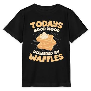 La bonne humeur d’aujourd’hui propulsée par les gaufres Foodie - T-shirt bio MINI CREATOR Stanley/Stella Enfant - noir - Devant - Mikhail (115cm)