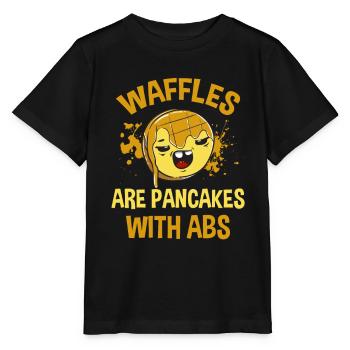 Les gaufres sont des crêpes avec Abs Food Lover Waffle - T-shirt bio MINI CREATOR Stanley/Stella Enfant - noir - Devant - Mikhail (115cm)