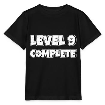 Level 9 Complete Geburtstagsgeschenk 9 Jahre - Stanley/Stella Kinder T-Shirt MINI CREATOR  - Schwarz - Vorne - Mikhail (115cm)