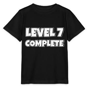 Level 7 Complete Geburtstagsgeschenk 7 Jahre - Stanley/Stella Kinder T-Shirt MINI CREATOR  - Schwarz - Vorne - Mikhail (115cm)