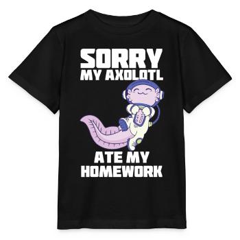 Axolotl Astronaut Homework Funny Space S - Stanley/Stella MINI CREATOR Kids’ T-Shirt - black - Front - Mikhail (115cm)