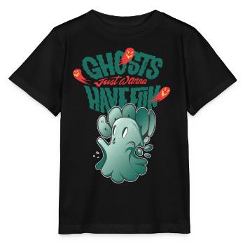 Geist will nur Spaß haben Halloween-Party-Albtraum - Stanley/Stella Kinder T-Shirt MINI CREATOR  - Schwarz - Vorne - Mikhail (115cm)
