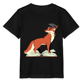 Fox Abitur learn smart wise wisdom wise - Stanley/Stella MINI CREATOR Kids’ T-Shirt - black - Front - Mikhail (115cm)