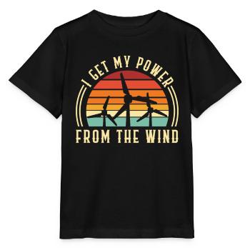 Ich Bekomme Meinen Strom Aus Erneuerbarer - Stanley/Stella Kinder T-Shirt MINI CREATOR  - Schwarz - Vorne - Mikhail (115cm)
